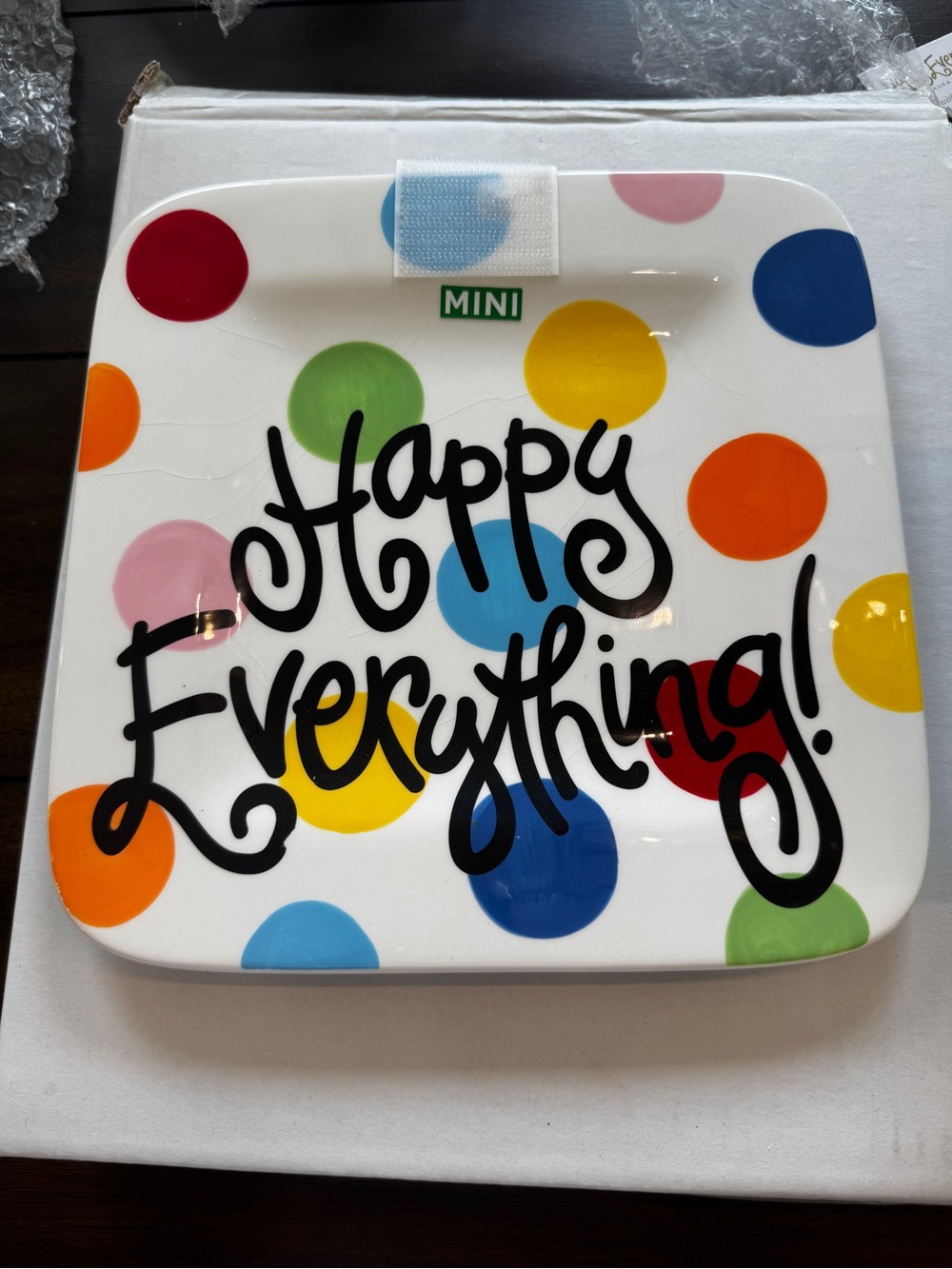 Happy Everything Small Polka Dot Decorative Plate for Mini Attachments